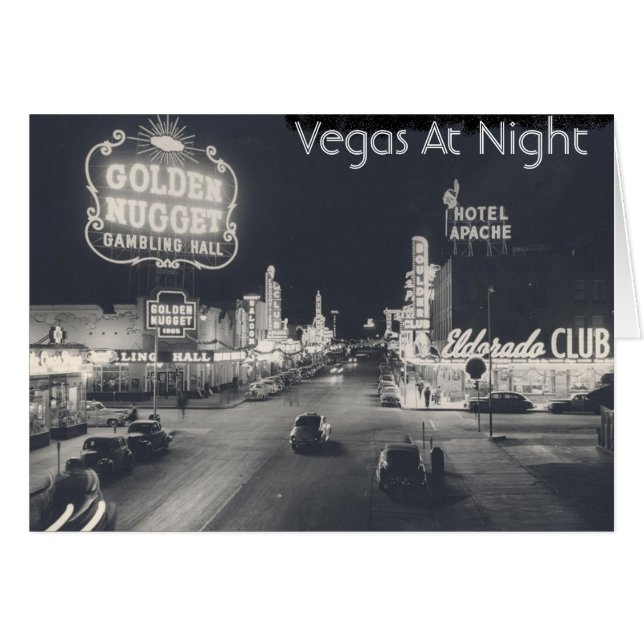 Vintage Downtown Las Vegas Hälsningskort (Framsidan Horizontal)