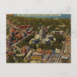 Vintage, Downtown Madison, Wisconsin Vykort