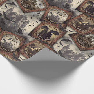 Vintage Dracula Halloween Gothic Vampire Fladdermu Presentpapper