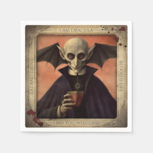 Vintage Dracula Halloween Napkins Spooky Middag Pappersservett
