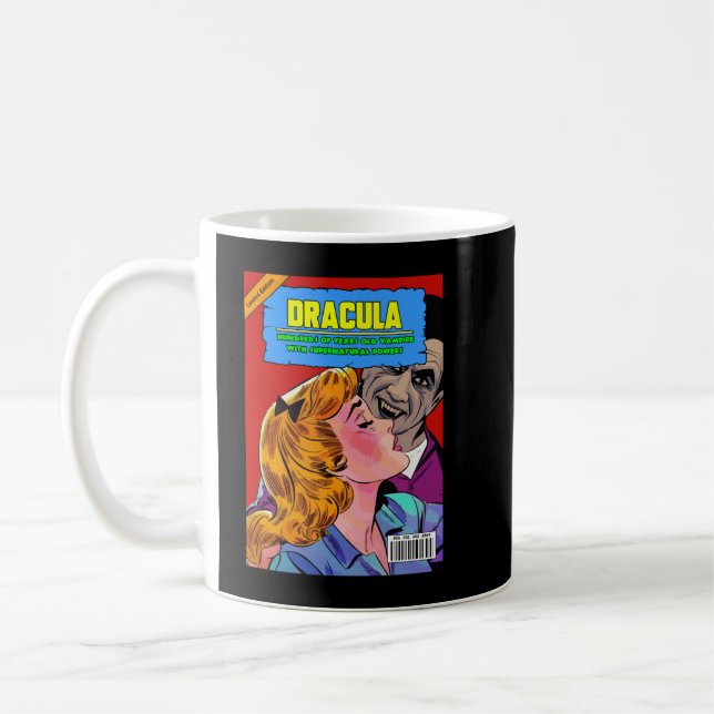 VINTAGE DRACULA TECKNAD Perfekt Gift Classic Kaffemugg (Vänster)