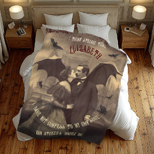 Vintage Dracula's Kiss Gothic Horror Fleecefilt
