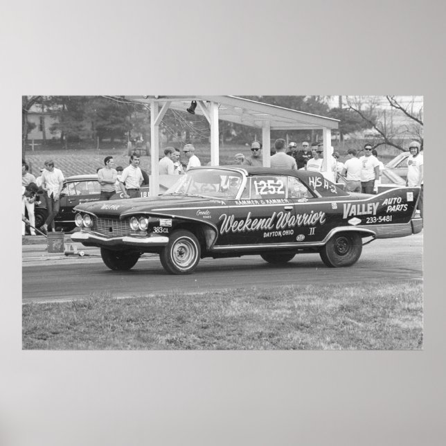 Vintage Drag-Tävla - 1960 Plymouth Fury Poster (Framsidan)