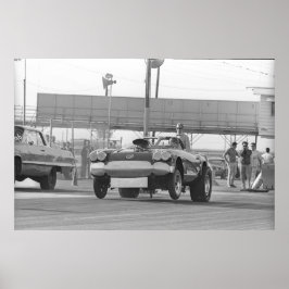 Vintage Drag-Tävla - Korvett vid Lejon Strip Poster