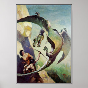 Vintage Dragon Cover Art by J. Allen St. John Poster