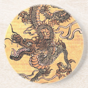Vintage Dragon Tapestry Sandstone Underlägg Sandsten