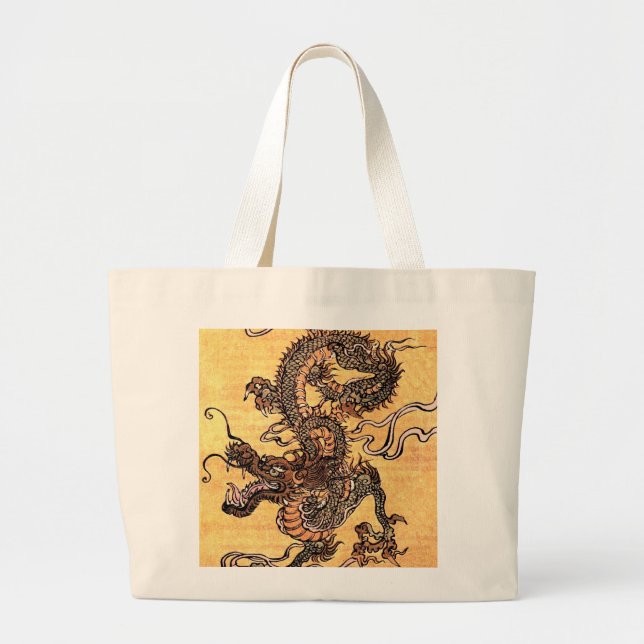 Vintage Dragon Tapestry Tote Bag Jumbo Tygkasse (Framsidan)