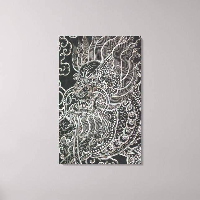 Vintage Dragon Tribal Art Canvastryck (Framsida)