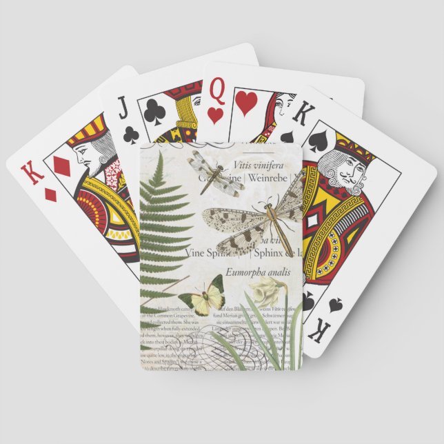 Vintage Dragonflies-kort Spel Kort (Baksidan)