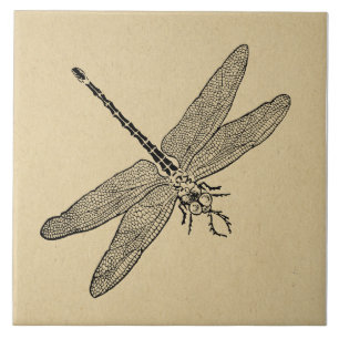 Vintage Dragonfly Art Kakelplatta