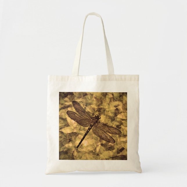 Vintage Dragonfly Art Tygkasse (Framsidan)
