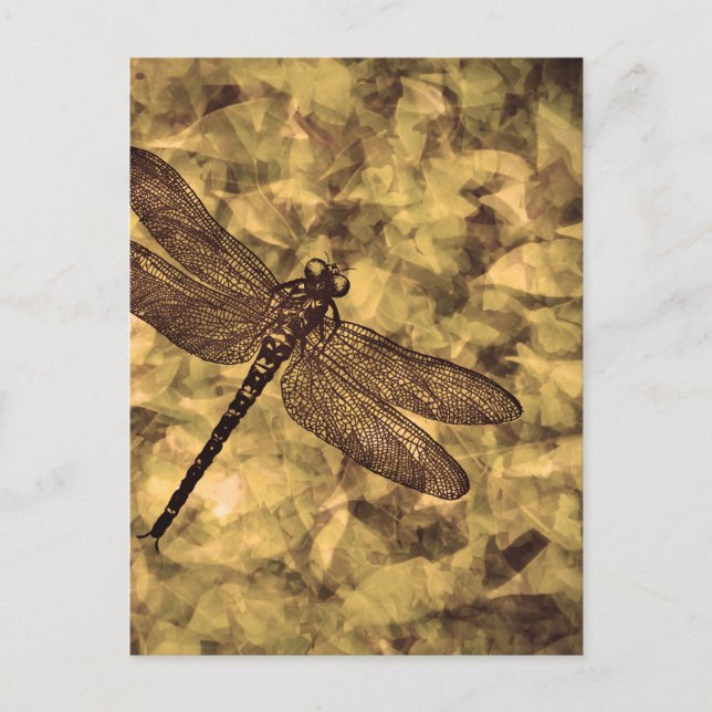Vintage Dragonfly Art Vykort (Framsida)