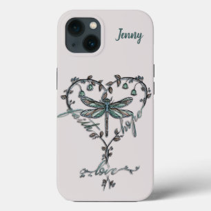 Vintage Dragonfly Heart Faith Hope Kärlek