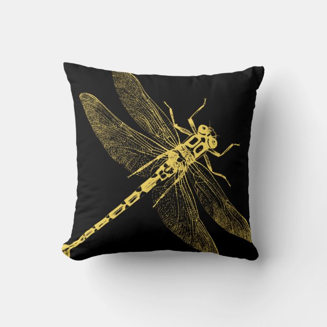 Vintage Dragonfly Illustration II Kudde (Framsida)