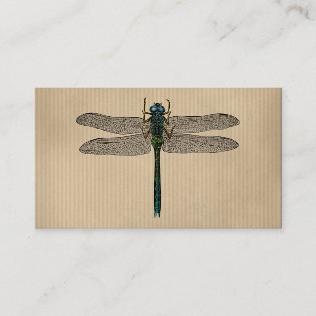 Vintage Dragonfly Illustration Visitkort (Framsida)
