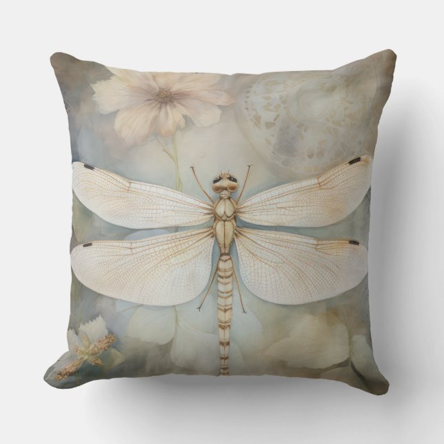 Vintage Dragonfly Kudde (Framsida)