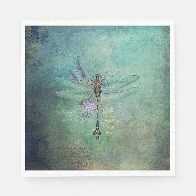 Vintage Dragonfly Pappersservett (Framsidan)