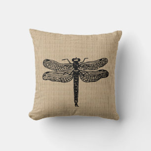 Vintage Dragonfly Pillow Kudde