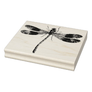 Vintage Dragonfly Rubber Art Frimärke Stämpel