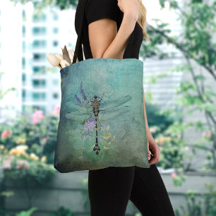 Vintage Dragonfly Tote Bag Tygkasse