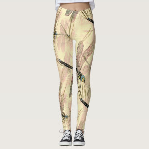 Vintage Dragonfly-utskrift Leggings