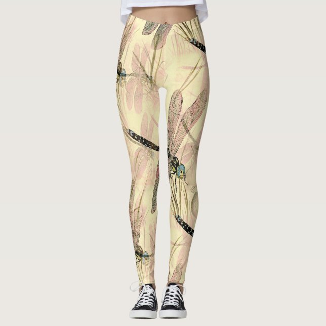 Vintage Dragonfly-utskrift Leggings (Framsida)