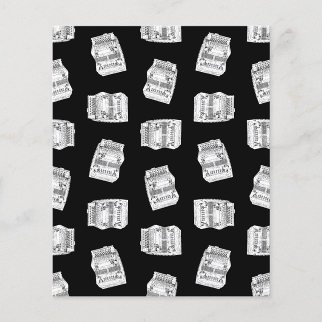 Vintage Dragspel Kul Musik Art Design Svart (Framsida)