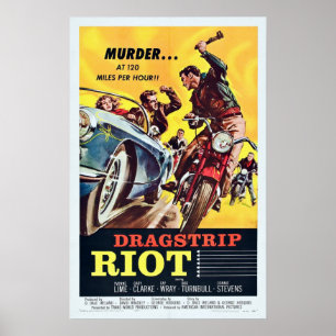Vintage DragStrider Riot Movie Poster