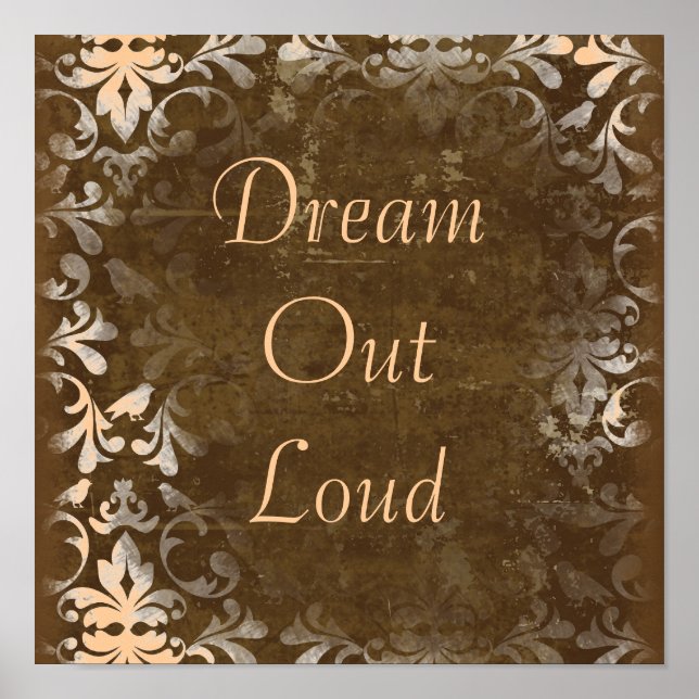 Vintage Dream Quote Poster Skriv ut (Framsidan)