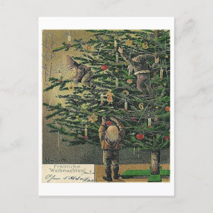 Vintage "Dressing the Julgran" Mailick Helg Vykort