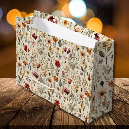 Vintage Dried Wildflower Burgundy Pink Yellow