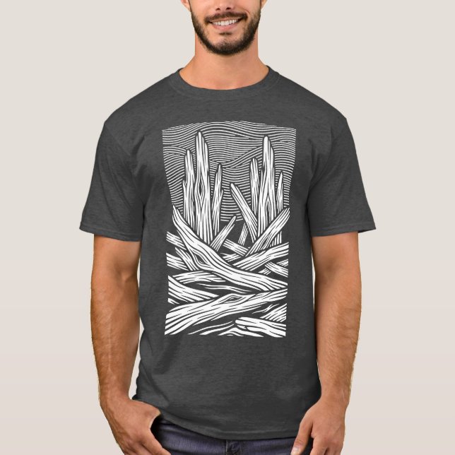 Vintage Driftwood Utomhusdesign T Shirt (Framsida)