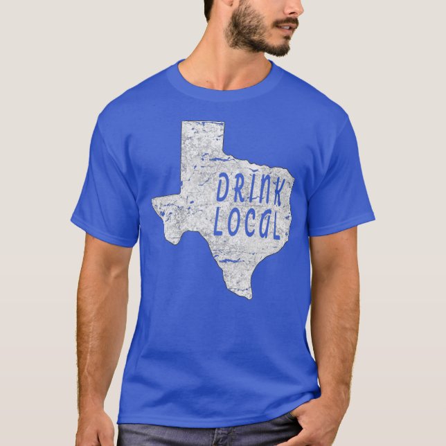 Vintage Drink local craft öl Texas T Shirt (Framsida)
