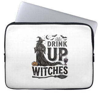 Vintage Drink Up Häxor Halloween Tröja Design_1 Laptop Fodral