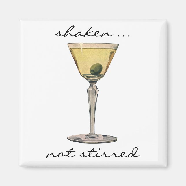 Vintage Drinks Beverages, Martini Olive Cocktail Magnet (Framsidan)