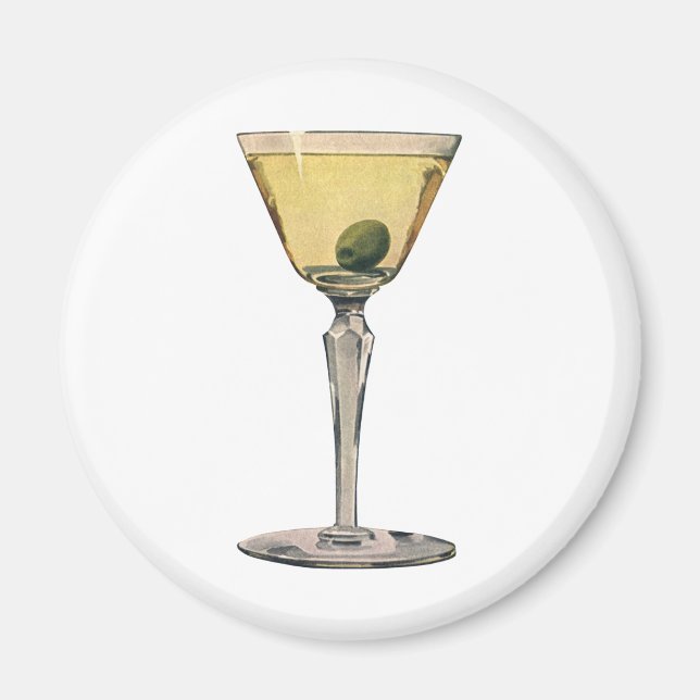 Vintage Drinks Drycker, Martini Olivcocktail Magnet (Framsidan)