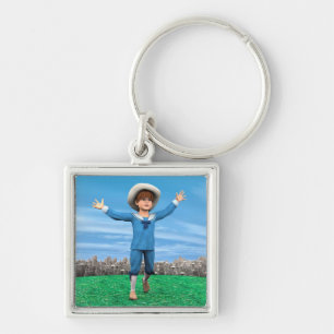 Vintage Drömmar Fyrkantig Silverfärgad Nyckelring