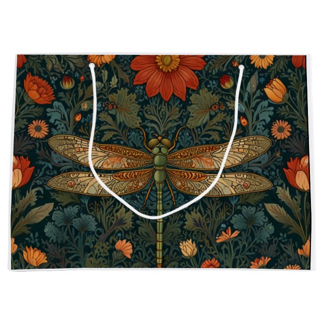 Vintage Dronfly orange blommigt greenery boho chic (Framsidan)