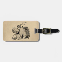 Vintage Drum Kit Drums Bagagebricka