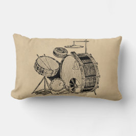 Vintage Drum Kit Drums Lumbarkudde