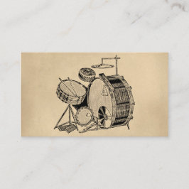 Vintage Drum Kit Drums Visitkort