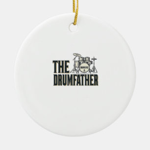 Vintage Drumfather Trummis Citat Vektor Design_1 Julgransprydnad Keramik