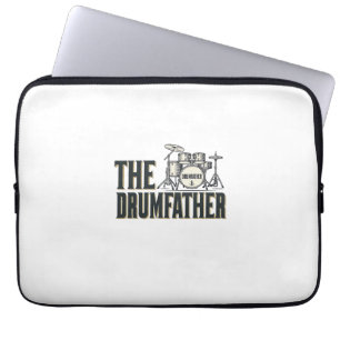 Vintage Drumfather Trummis Citat Vektor Design_1 Laptop Fodral