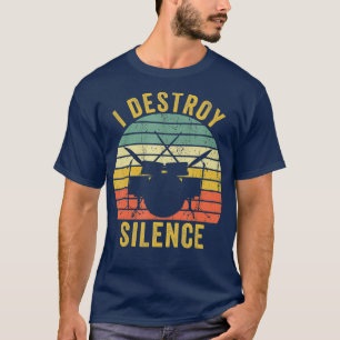 Vintage Drummer Destroy Silence Funny Drums Gift T Shirt