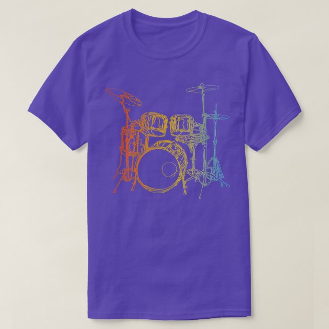 Vintage Drummer Drum Kit T Shirt (Design framsida)