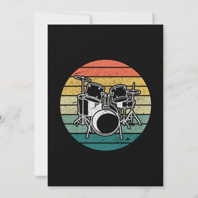 Vintage Drummer Retro Drum Gift Idea Inbjudningar (Framsida)