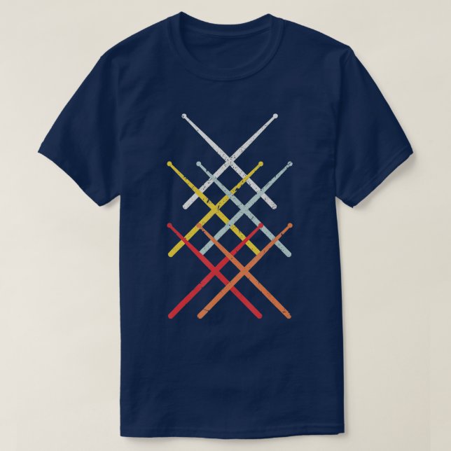 Vintage Drummer Retro Drum Sticks Gift T Shirt (Design framsida)