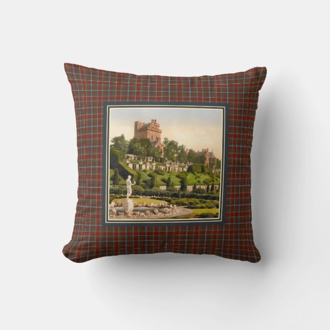 Vintage Drummond Castle Tartan Kudde (Framsida)