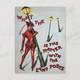 Vintage Drunk Djävulen Vykort