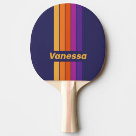 Vintage Druv Regnbåge Spänne Randigt med Namn Pingisracket